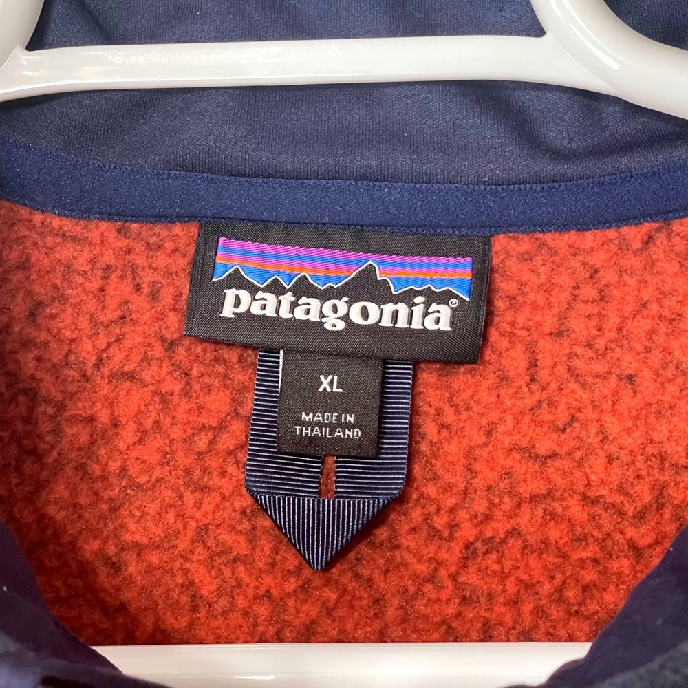 Patagonia Better Sweater 1/4 Zip Fleece Pullover Mens XL Orange Navy 25522 FA16 - Picture 4 of 8